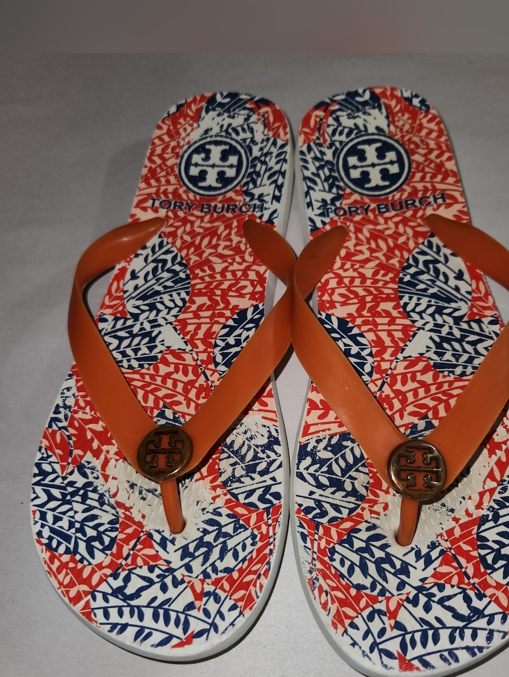 Tory Burch Orange Platform Flip Flops Sz 7